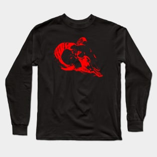 Mysterious Ram Skull (Red) Long Sleeve T-Shirt